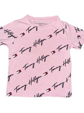 Tommy Hilfiger Girls' Pink Logo Print Tee Size 3T